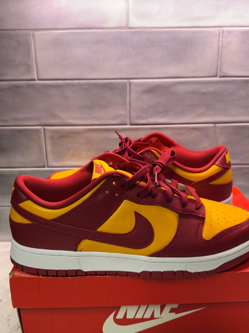 Nike Dunk Low Retro Midas Gold/ Tough Red Size 12